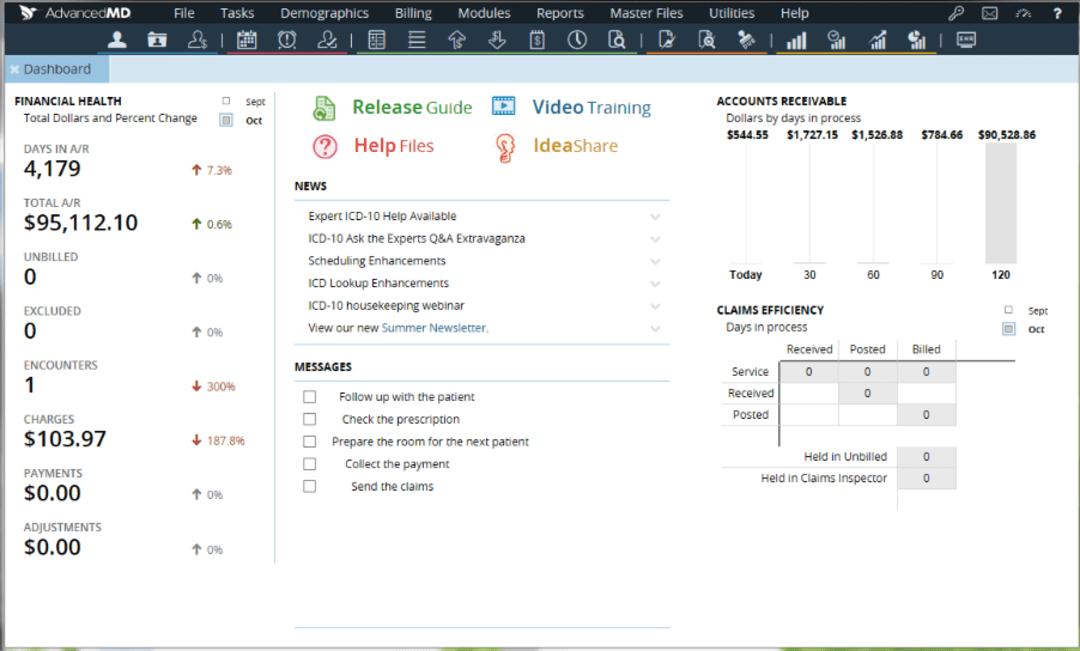 advancedmd dashboard