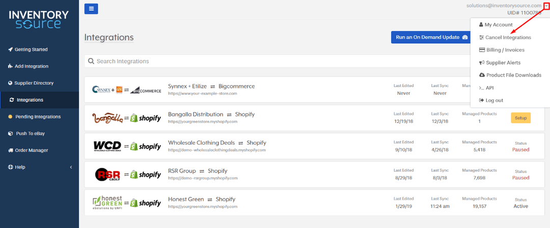 inventory source dashboard