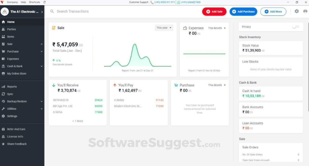 vyapar pos billing dashboard